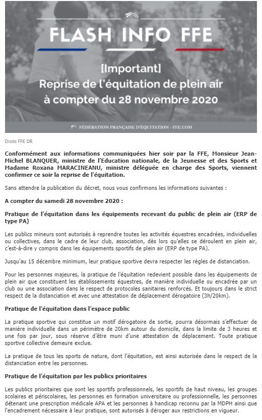 Flash Info du 28-11-20
